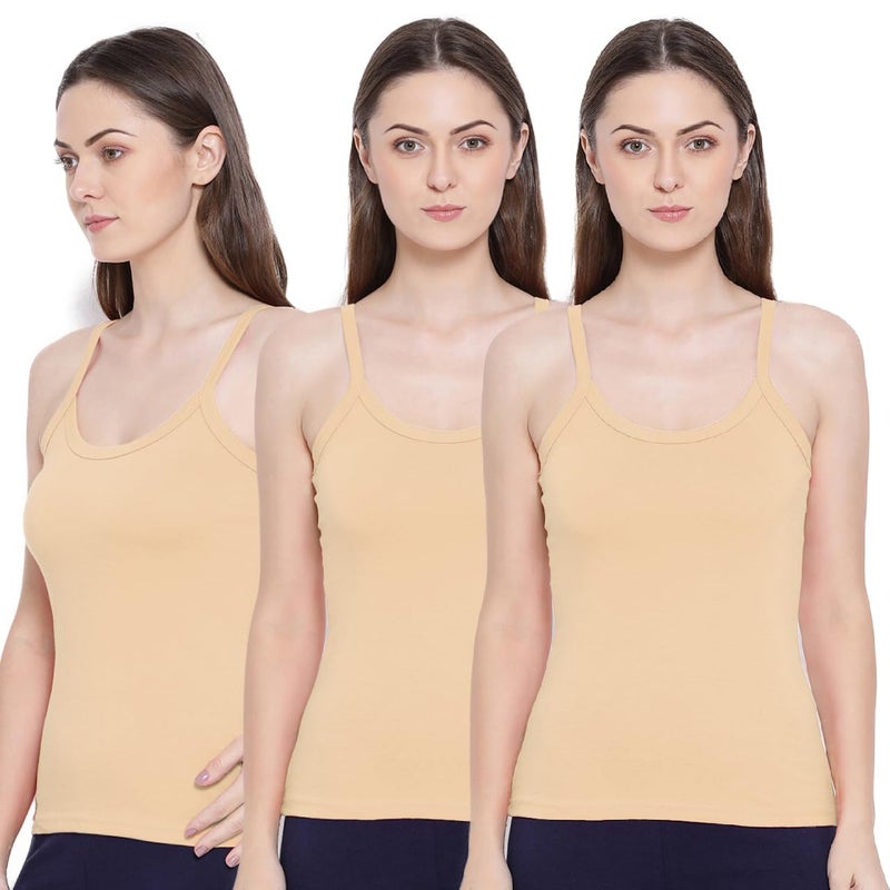 Rupa Softline Women Super Combed Cotton Camisole, Under-Shirt, Stretchable and Body-Hugging, Solid Color,Pack of 3 - Image 5