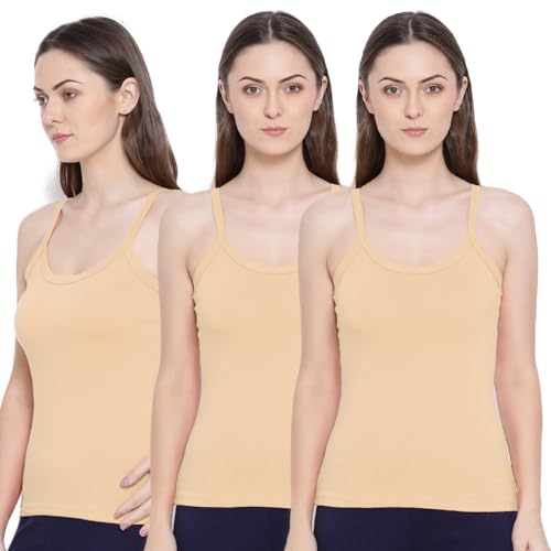 Rupa Softline Women Super Combed Cotton Camisole, Under-Shirt, Stretchable and Body-Hugging, Solid Color,Pack of 3 - Image 1