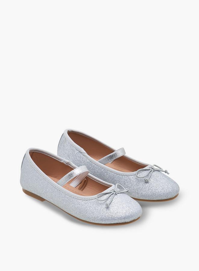 JUNIORS Girls Glitter Textured Ballerina Shoes - Image 3