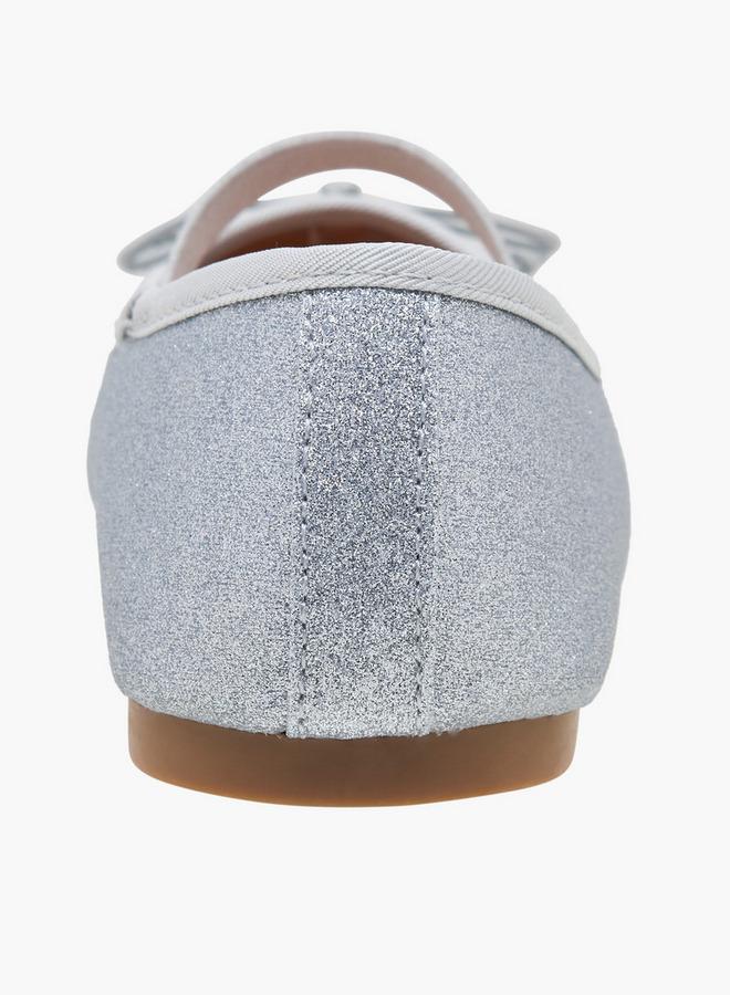 JUNIORS Girls Glitter Textured Ballerina Shoes - Image 5