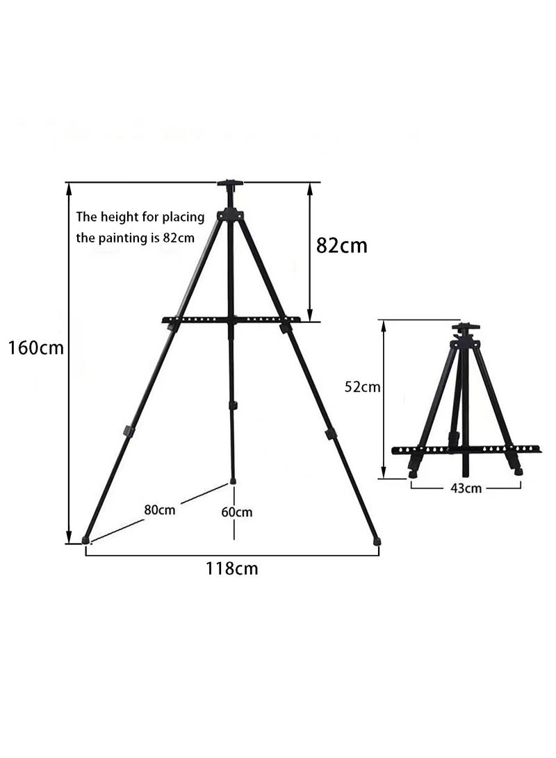 Generic Portable Artist Easel Stand-Adjustable Height Painting Easel with Bag - Table Top Art Drawing Easels for Painting Canvas, Wedding Signs & Tabletop Easels for Display - Metal Tripod - 52x160cm - Image 4