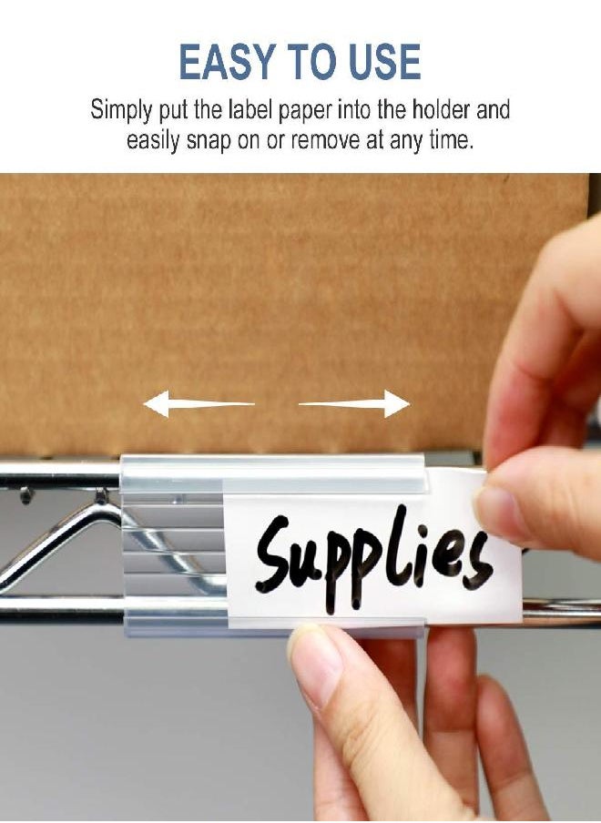Lenink - Lenink 30Pcs Wire Shelf Label Holders,Plastic Wire Rack Label Holder,Compatible with Metro 1-1/4in Shelves,Label Area 3in Lx1.25in H (Label Paper Insert Not Included) - Image 1