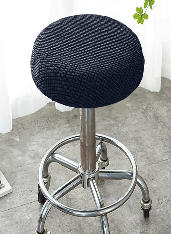 BESPORTBLE Stool Covers Round, Stretch Round Bar Stool Cover Washable Bar Stool Seat Covers Stool Cushion Slipcover Elastic Bar Chair Covers for 12-18 Inch Chair (Dark Blue) - Image 2