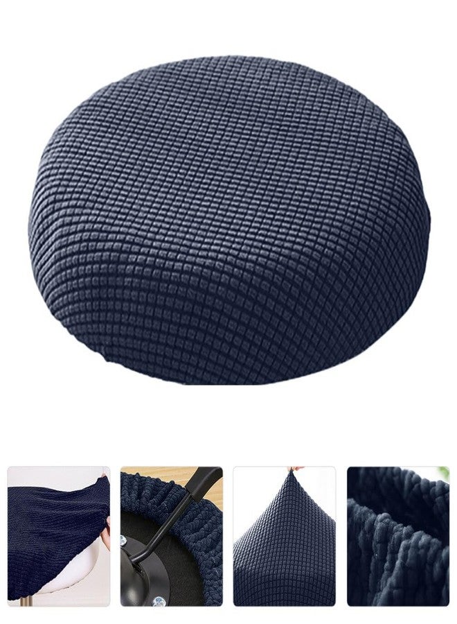 BESPORTBLE Stool Covers Round, Stretch Round Bar Stool Cover Washable Bar Stool Seat Covers Stool Cushion Slipcover Elastic Bar Chair Covers for 12-18 Inch Chair (Dark Blue) - Image 4