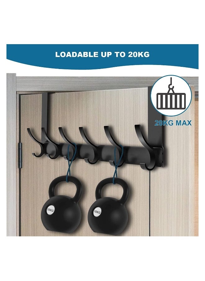 Generic - Over Door Hanger, 18.5CM Over Door Coat Hooks for Hanging Clothes, Hats, Coats, Towels, Robes - Door Hanger with 12 Hooks, 20KG Heavy-Duty, Aluminum - Image 1