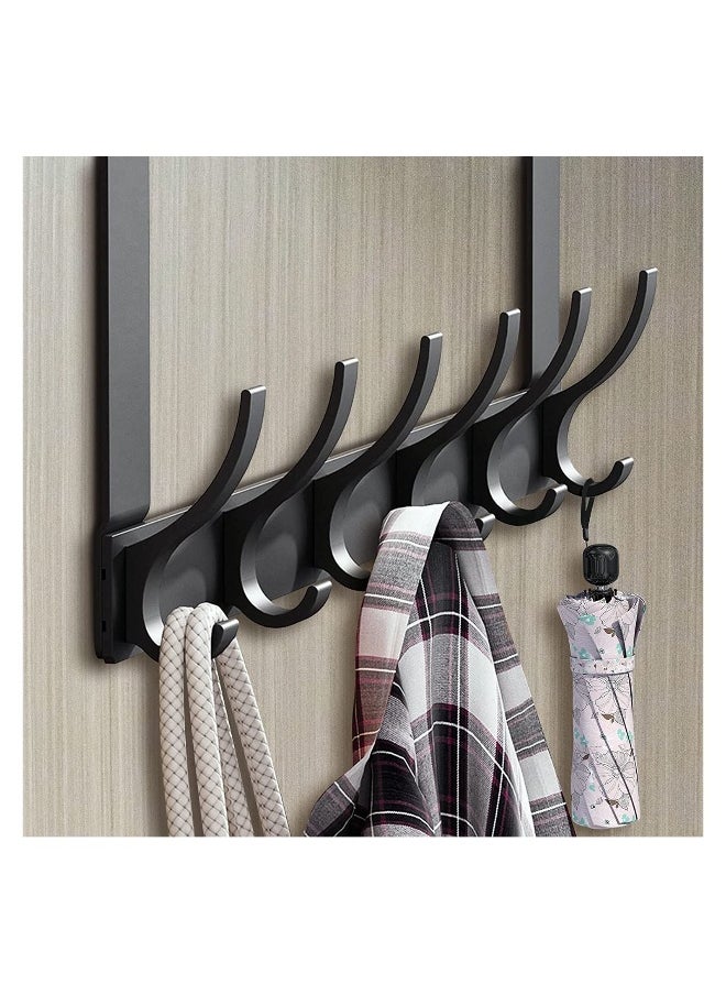 Generic - Over Door Hanger, 18.5CM Over Door Coat Hooks for Hanging Clothes, Hats, Coats, Towels, Robes - Door Hanger with 12 Hooks, 20KG Heavy-Duty, Aluminum - Image 1