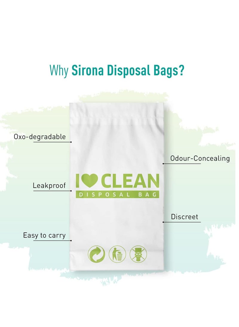 Sirona - Sirona Sanitary Disposable Bags - Bags for Discreet Disposal of Tampons, Condoms, Diaper, Sanitary Pads, Panty Liner and Personal Hygiene Waste (180 Bags) - Image 1