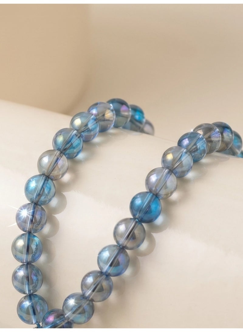 Slema Bright Blue Transparent Crystal 33 Tashiha Prayer Beads  12mm, Muslim Misbaha Rosary with Bright Blue Tassel for Daily Dhikr & Eid Religious Gift - Image 2