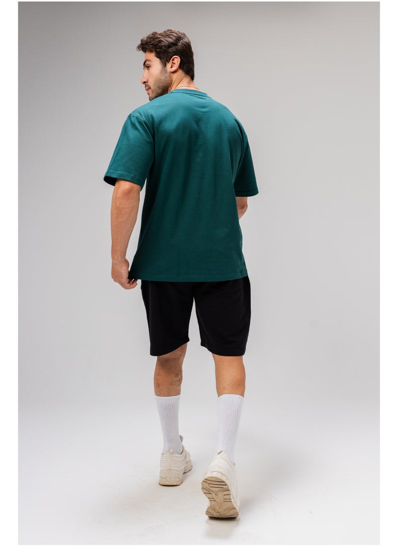 Men Basic Half Sleeves T-Shirt Casual Style With Simple Design For Men Green Size L