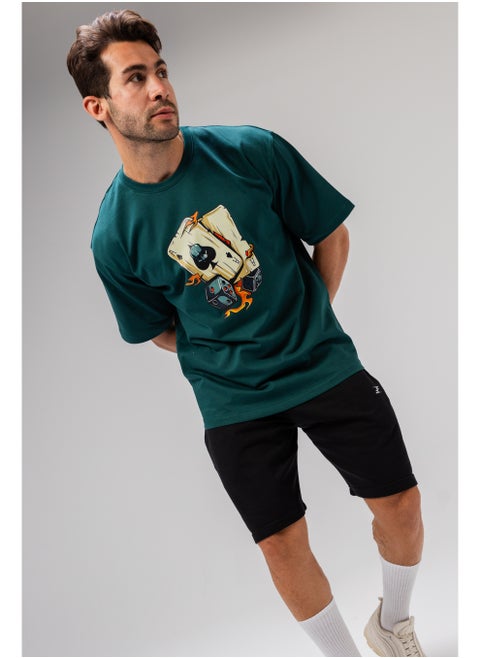 Men Basic Half Sleeves T-Shirt Casual Style With Simple Design For Men Green Size L