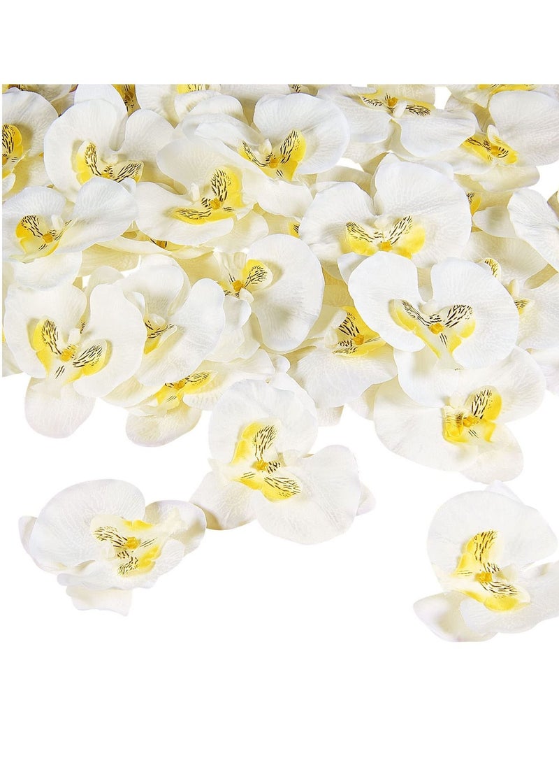 نيبمينينت 50 Pieces Orchid Petals Artificial Decorations Wedding Party Orchids Heads Flowers Faux Silk Phalaenopsis Butterfly Flower - Image 1