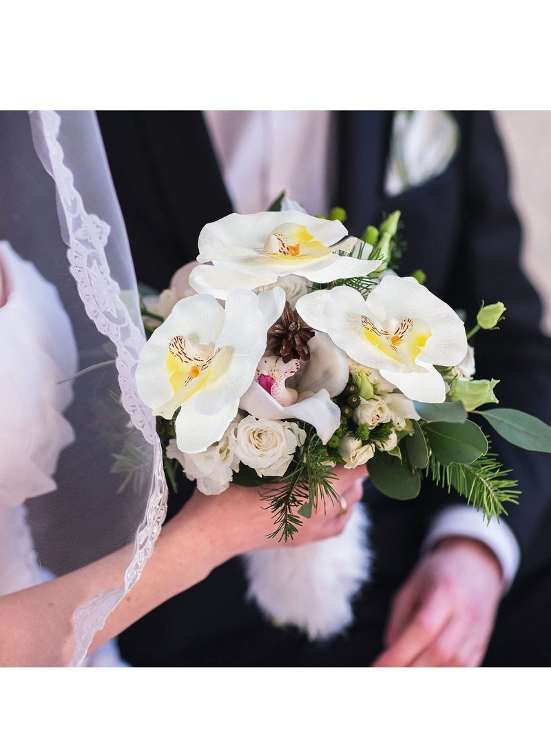 نيبمينينت 50 Pieces Orchid Petals Artificial Decorations Wedding Party Orchids Heads Flowers Faux Silk Phalaenopsis Butterfly Flower - Image 4