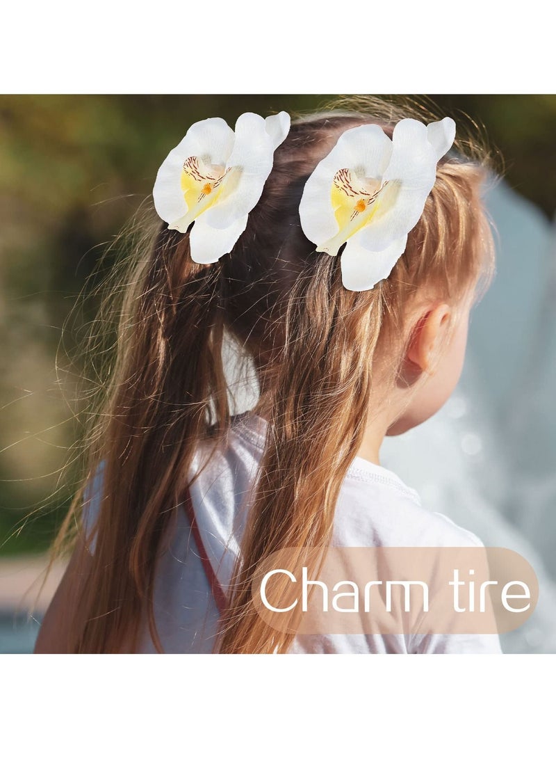 نيبمينينت 50 Pieces Orchid Petals Artificial Decorations Wedding Party Orchids Heads Flowers Faux Silk Phalaenopsis Butterfly Flower - Image 3