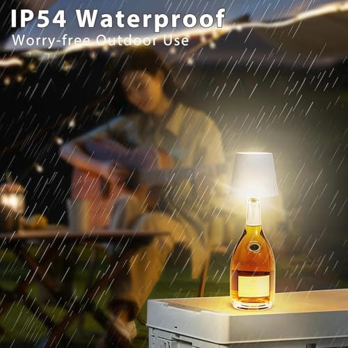 Toxen Rechargeable LED Wine Bottle Light - Wireless Bottle Lamp with 3 Color Modes & Touch Control for Bars, Restaurants, and Home Decor (White) - Image 2