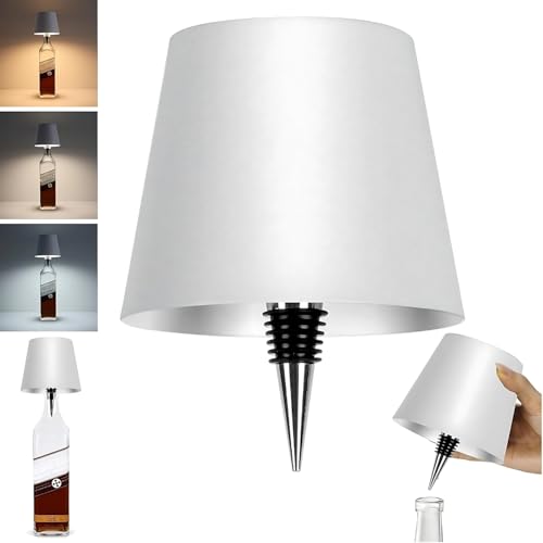 Toxen Rechargeable LED Wine Bottle Light - Wireless Bottle Lamp with 3 Color Modes & Touch Control for Bars, Restaurants, and Home Decor (White) - Image 1