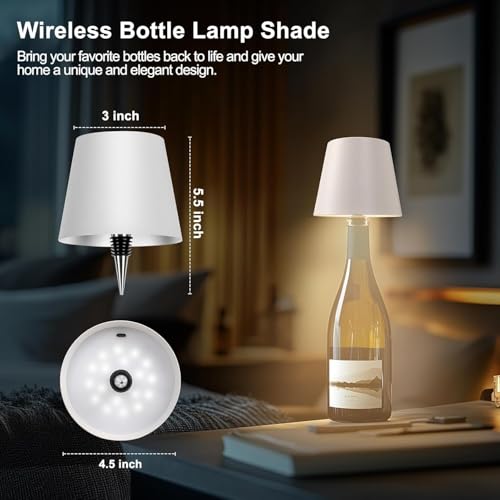 Toxen Rechargeable LED Wine Bottle Light - Wireless Bottle Lamp with 3 Color Modes & Touch Control for Bars, Restaurants, and Home Decor (White) - Image 4