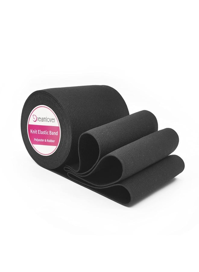 Dreamlover Black Elastic Band For Sewing Wide Elastic Band 3 Inches X 6 Yards  - Image 1