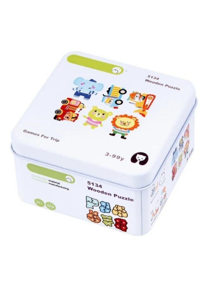 لعبة ألغاز تدريب الذكاء الخشبية في علبة معدنية ألعاب عد للأطفال الرياضيات ألعاب دي آي واي، شطرنج صيني - Image 1