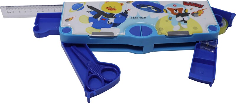 QIPS Pop Out 4 Button Magentic Locking Pencil Box | Multi-functional Pencil Box for Kids - Image 2