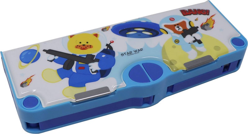 QIPS Pop Out 4 Button Magentic Locking Pencil Box | Multi-functional Pencil Box for Kids - Image 1