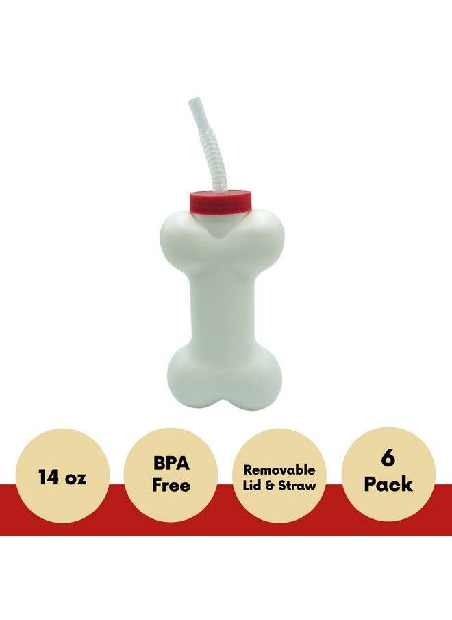 4E's Novelty Dog Bone Cups With Straw (6 Pack) 14 Oz Paw Dog Patrol Party Supplies Dog Birthday Party Supplies Decorations Puppy Pals Dog Birthday Party Favors  - Image 4