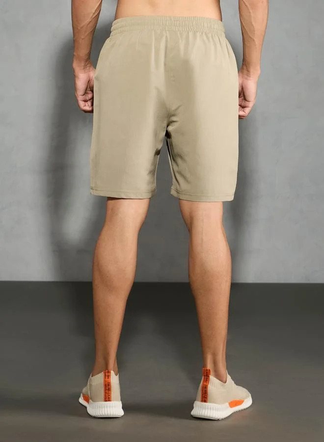 تكنوسبورت Technosport Men Solid Slim Fit Shorts