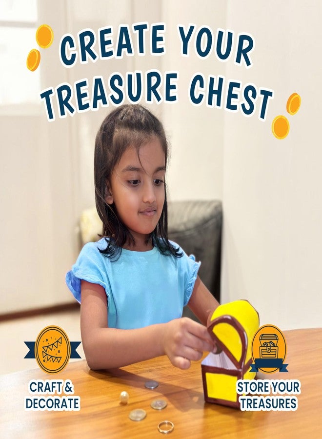 The Curious Bees Pirates Treasure Crafting Kit | Fun and Learning Craft Kit for 5+ Year Olds | Creative DIY Fun Activity Kit for Boys & Girls | Ideal Gift for Early School-goers | 4-in-1 Activity Box - Image 3