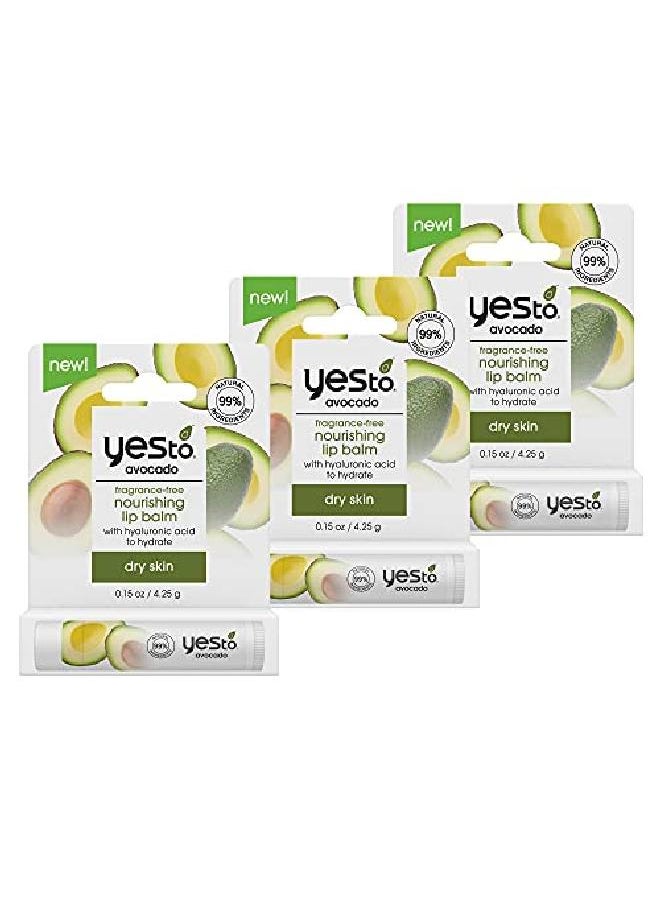 Fragrancefree Avocado Nourishing Lip Balm Moisturizing Nonsticky Salve To Replenish Lips With Nutrients With Omega3 Fatty Acids & Hyaluronic Acid Natural & Cruelty Free 015 Oz 3Pack