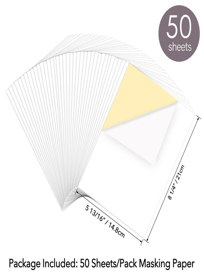 CYFUN DESIGN 50Sheets Masking Sheets for Crafting,Repositionable Low-Tack Adhesive Sheets,Stamps Die Cuts Paper Masks, Repositionable Low-Tack Adhesive Sheets 5.83x8.27inch for DIY Arts Craft - Image 5