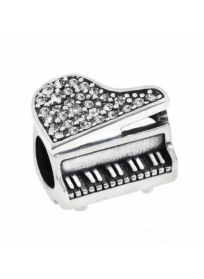 ABUN Music Piano Charms 925 Sterling Silver Birthstone Crystal Charms for 3mm Snake Chain Bracelets - Image 1