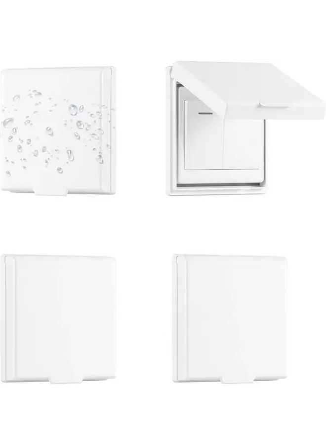 4 Pack Black Transparent Waterproof Switch Socket Box Cover Self Adhesive Slim - Image 1