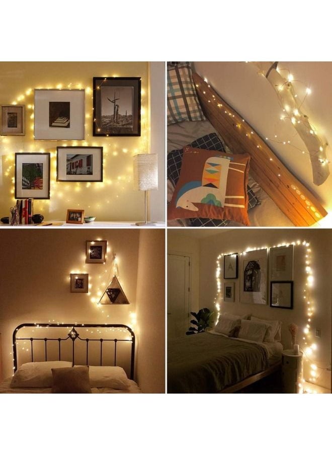ABJ - LED String Lights for Bedroom, Waterproof 100 Yellow LED Fairy Lights, String Lights for Indoor Outdoor Use, Fairy String Lights 8 Modes, String LED Lights for Event Lighting and Decor, Decoration Light - Image 1