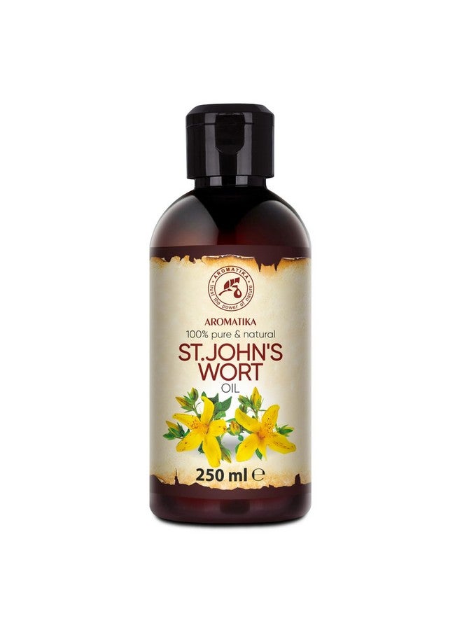 Aromatika زيت سانت جون 8.5 أونصة سائلة (250 مل) هيبيريكوم بيرفوراتوم 100% نقي وطبيعي زيت سانت جون للعناية المكثفة للوجه والجسم والبشرة والشعر والتدليك زيت أساسي رائع - Image 1