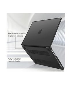 ماركة غير محددة حافظة متوافقة مع ماك بوك برو 16 بوصة M3 A2991 M2 A2780 M1 A2485 إصدار 2024 2021 غطاء بلاستيكي صلب لجهاز ماك بوك برو 16 بوصة لون أسود  - Image 3