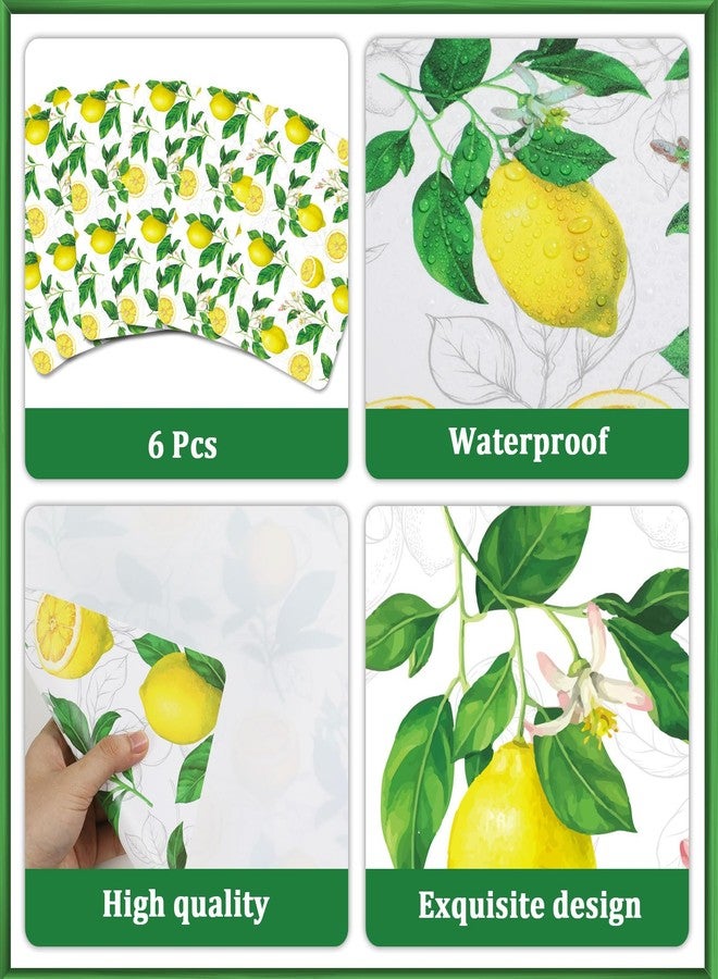 OBUSATT Lemon Placemats Set of 6 Summer Plastic Table Mats Yellow Lemonade Theme Place Mats Washable Vinyl Rustic Holiday Table Decoration for Indoor Outdoor Party Kitchen Dining - Image 4