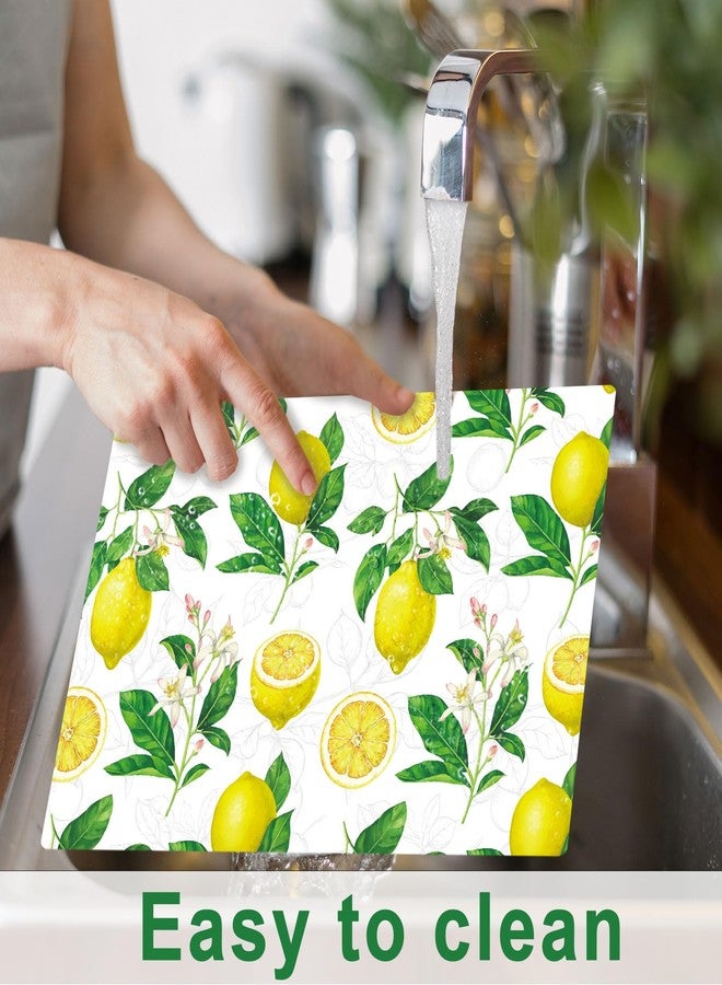 OBUSATT Lemon Placemats Set of 6 Summer Plastic Table Mats Yellow Lemonade Theme Place Mats Washable Vinyl Rustic Holiday Table Decoration for Indoor Outdoor Party Kitchen Dining - Image 3
