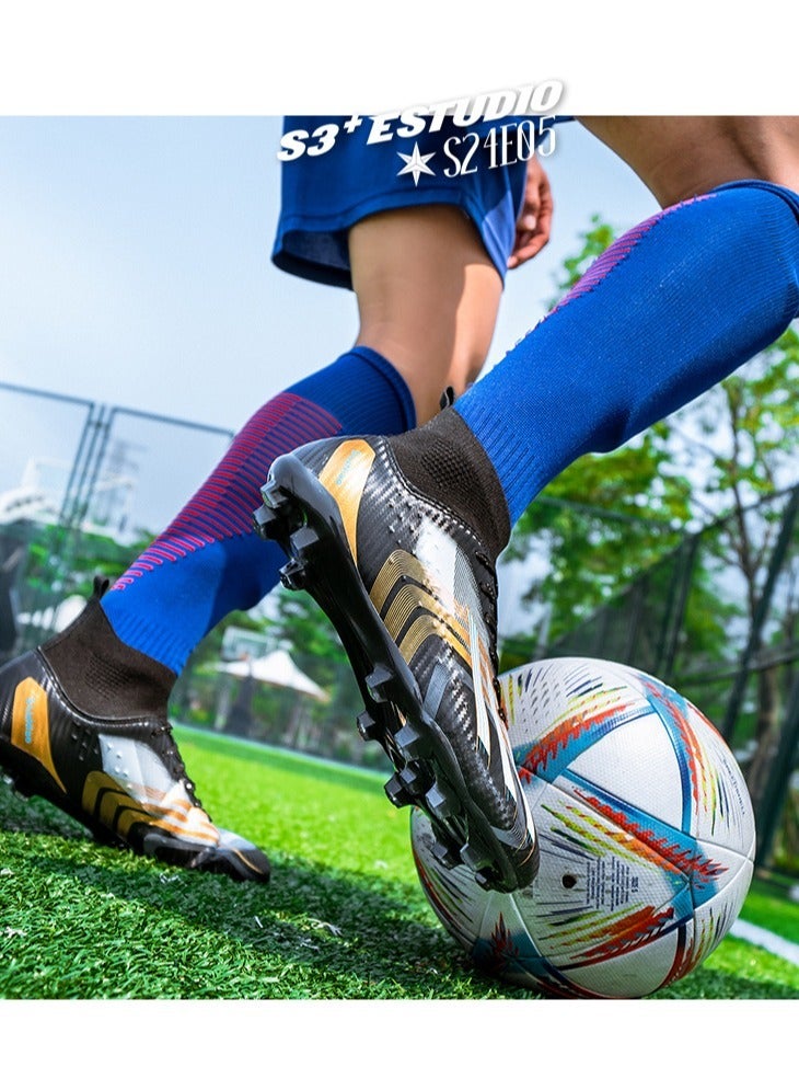 SKT Shiketro Men's And Women's Long-nailed And Broken-Nailed Football Shoes, Soft-Ground Sports Football Shoes, Breathable And Non-Slip Football Shoes, High-Top Elastic Breathable Shoes, Suitable For Adults And Teenagers - Image 4