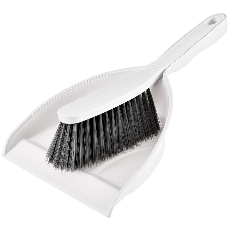 Small Hand Broom and Dustpan Set Mini Dustpan and Brush Set Handheld Dust Pan White
