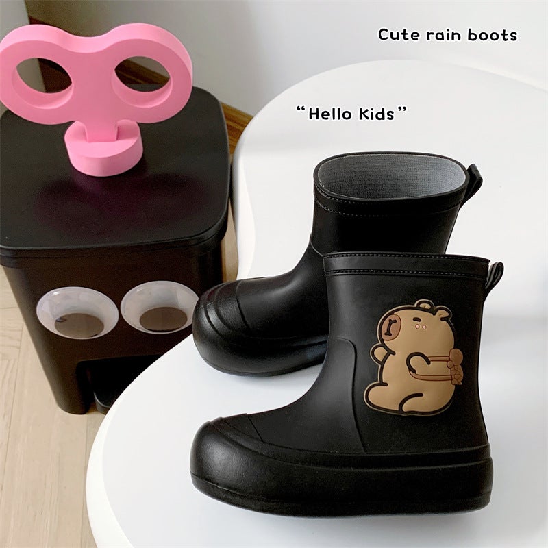 Korean-Style Kapibala Rain Boots Women'S Non-Slip Middle-Age Children'S Warm Parent-Child Rain Boots School Water Boots Women'S Rain Boots For Students - Image 4