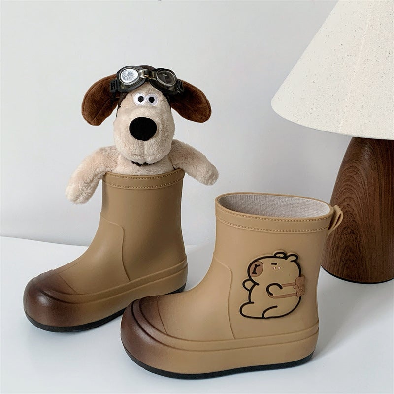 Korean-Style Kapibala Rain Boots Women'S Non-Slip Middle-Age Children'S Warm Parent-Child Rain Boots School Water Boots Women'S Rain Boots For Students - Image 5
