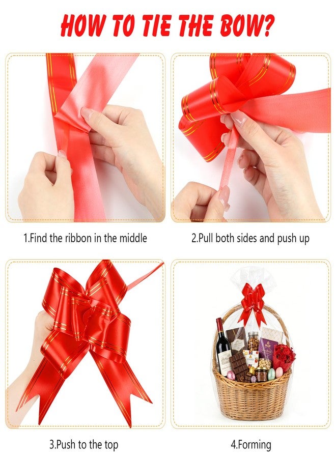 STEFORD 10 Pcs Extra Large Cellophane Bags, 35×55inch Clear Wrap Plastic Transparente Cellophane XL Bag with 10 Red Bows for Presents Gift Baskets Holiday Party Supplies - Image 5