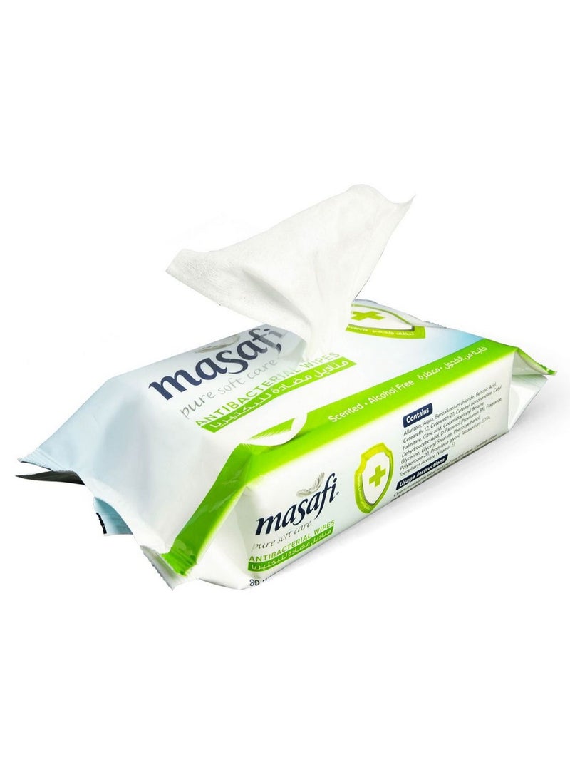 Masafi Antibacterial Wet Wipes Pure Soft Care 80 Wipes - Image 1
