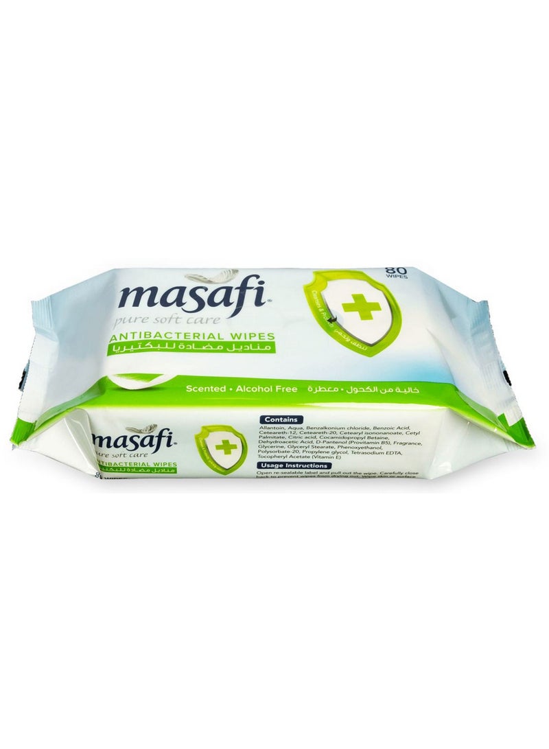 Masafi Antibacterial Wet Wipes Pure Soft Care 80 Wipes - Image 2