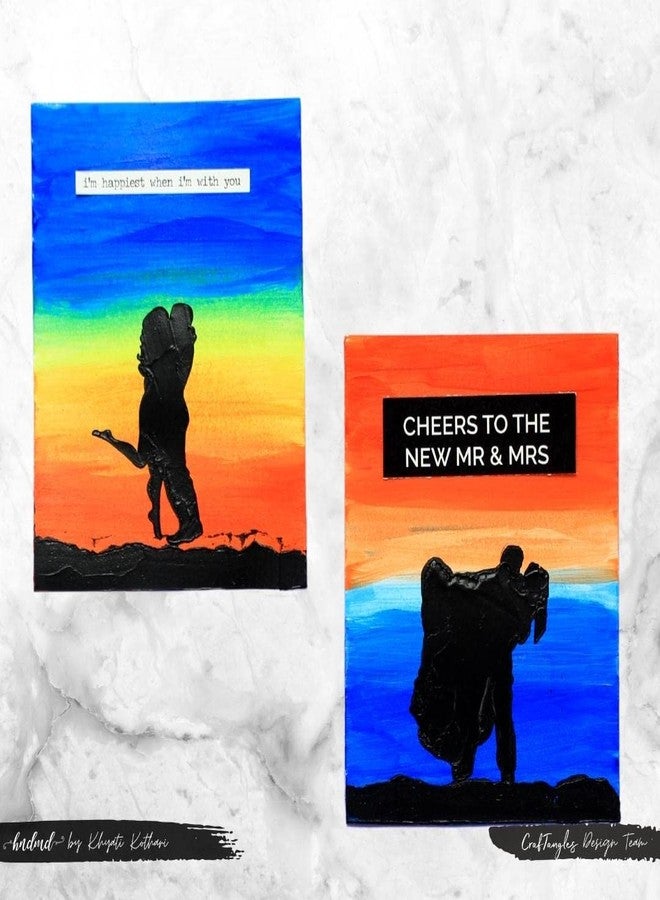 CrafTangles Art and Craft Stencil - Couple Silhouette, 6x6 inch, Reusable, use for DIY Painting on Canvas, Fabric, Cloth, Paper, Glass, Furniture, Wall, Mixed Media and Decoupage, 1Pc, CTCS153 - Image 5