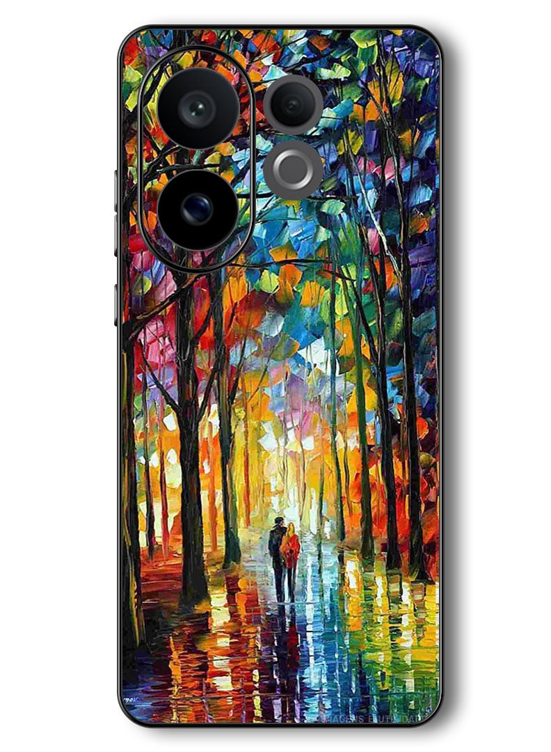Theodor Case Compatible with Vivo V60 6.77 Inch Protection Shockproof Bumper Cover Colorful  Art Couple - Image 1