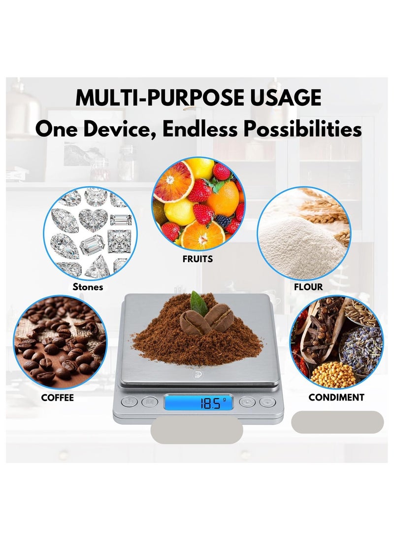 Prime Perks® | V60 Pour Over Coffee Set - Portable Coffee Kit with V60 Kettle, Digital Scale, Double Walled Mug, Glass Server, Manual Grinder, Glass Dipper, 100 Paper Filters & Coffee Scoop