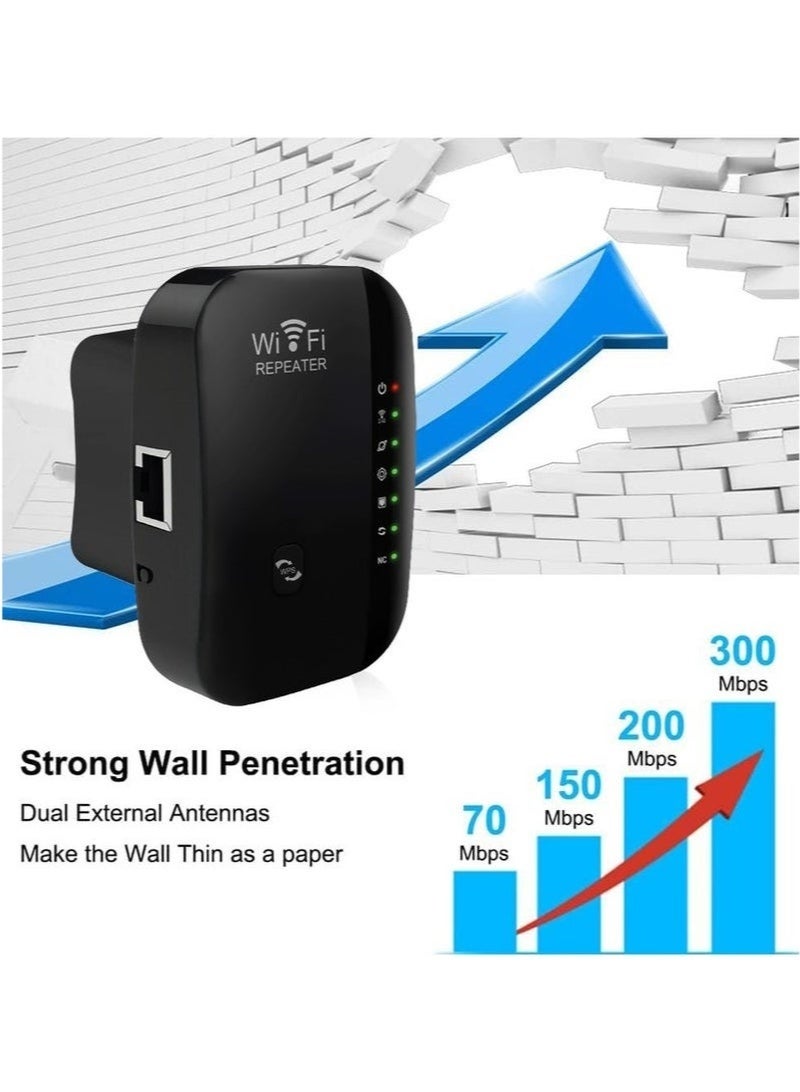 NH Wireless 300Mbps Wifi Router Range Extender Up to 5000sq（Black） - Image 3