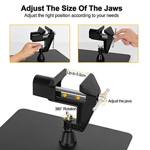 NOEVSBIG Magnetic Helping Hands Soldering Third Hand, PCB Circuit Board Holder with 3X LED Magnifying Lamp, 360 Hot Air Gun Holder, Extra Large & Heavy Duty Base Plate | Flexible Arms for Soldering Station - Image 4