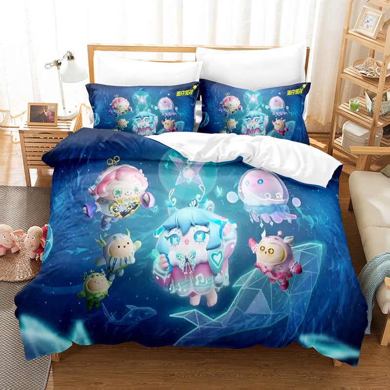 New Eggboy Party Digital Printed Brushed Bedding Four-Piece Set Of Three Pieces Egggy Party Sheets - Image 1