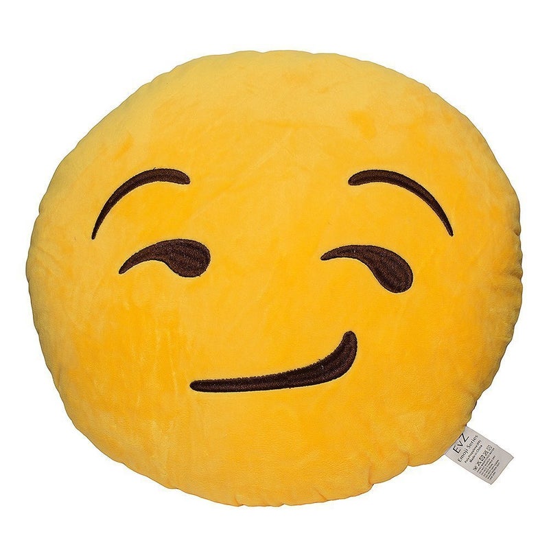 Emoji Alien Face Emoticon Cushion Stuffed Plush Soft Pillow Official Certified EvZ 31cm Gray